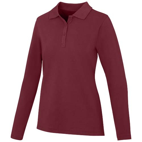Polo publicitaire manches longues femmes 200g - OAKVILLE Bordeaux profond